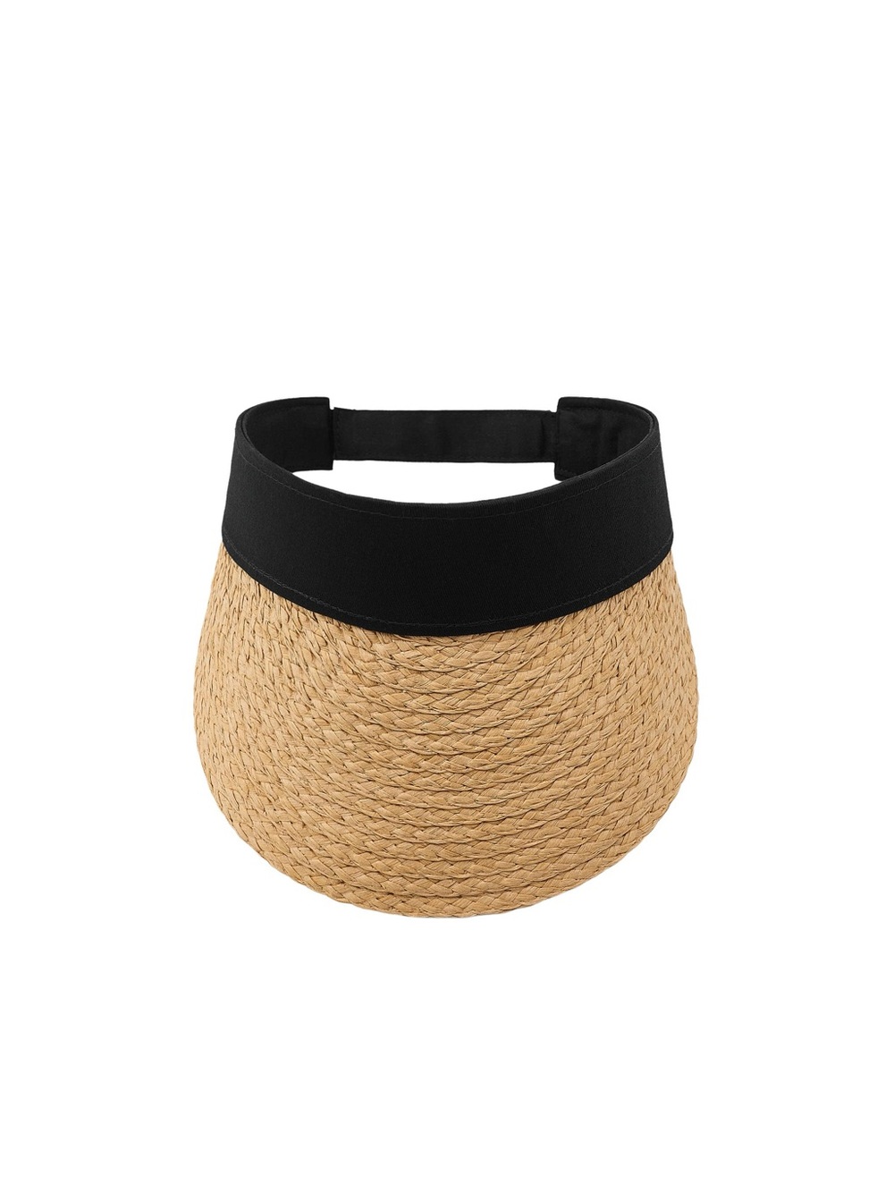 (NEW) Zara Black and Tan Straw Visor - Picture 2 of 3